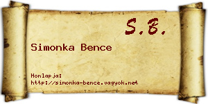 Simonka Bence névjegykártya